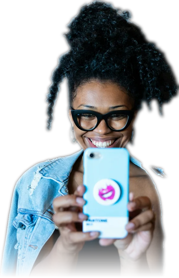Woman taking a photo of a product with her phone